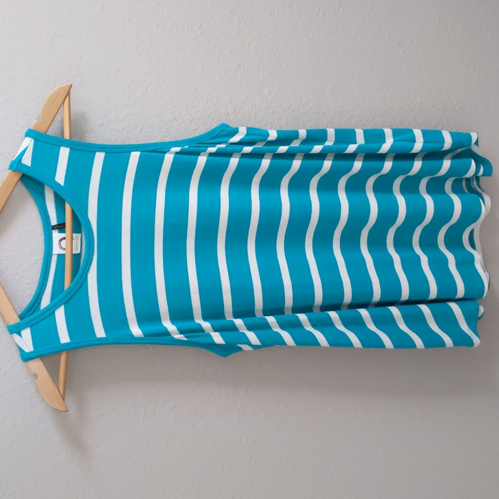NWT Anthropologie Akemi + Kin Fiza Striped Knit Tank in Teal, L